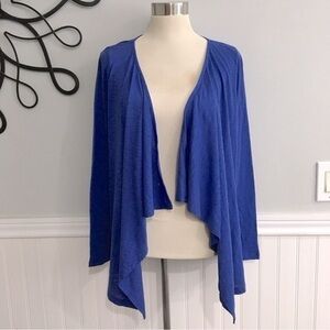 Talbots NWOT Open Front Waterfall Cascading Cardigan Lightweight Blue si…